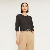 The Organic Cotton Long-Sleeve Crew | Black