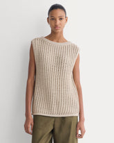 Open-Knit Tunic Vest in Elevated Cotton | Peyote