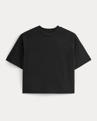 Oversized Seamed Tee | Black