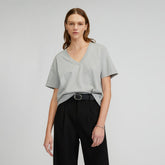 The Organic Cotton Slouchy V-Neck | Heathered Grey