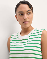 The Weekend Tank Dress | Bone / Grass Green