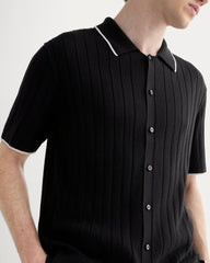 The No-Sweat Button-Down Polo | Black