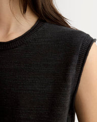 The Muscle Sweater in Cotton Linen | Black