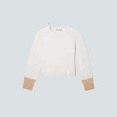 The Cashmere Boxy Crew | Bone / Light Camel