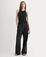 The Cable Halter in Cotton Cashmere | Black