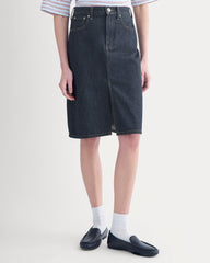 Mid-Rise Denim Midi Skirt | Tungsten Rinse