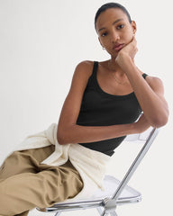 Soft Stretch U-Neck Tank | Black