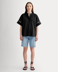 The Lace Trim Popover | Black