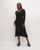 The Ribbed Scoopneck Dress | Black