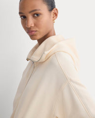 Lightweight Terry Cropped Full-Zip | Parchment