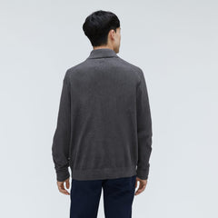 The No-Sweat Full Zip Sweater | Heather Ash