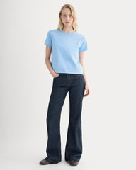The Box-Cut Tee in Essential Cotton | Open Air Blue | No Pocket
