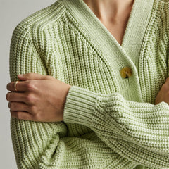 The Texture Cotton Cardigan | Seafoam Green