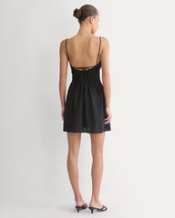 Gauze Smocked Mini Dress | Black