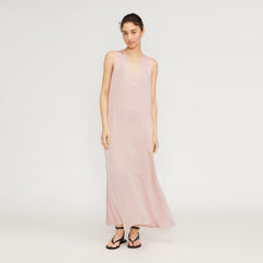 The Satin V-Neck Maxi Dress | Petal Pink