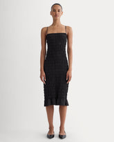 The Smocked Column Dress | Black
