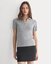 Knit Quarter-Zip Polo | Light Heathered Grey