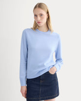 Cashmere Slim Crew Sweater | Open Air Blue