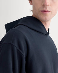 Twill Terry Jacquard Hoodie | Navy
