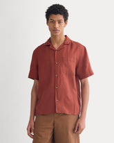 Linen Resort Shirt | Henna Red