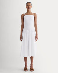 The Gauze Open-Back Dress | White