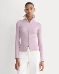 Full-Zip Ribbed Jacket in Everyday Cotton | Burnished Lilac
