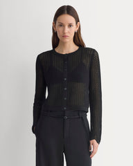 Lace-Knit Cardigan | Black