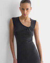 Knit Asymmetrical Midi Dress | Black