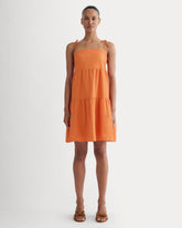The Gauze Mini Tiered Dress | Soft Orange