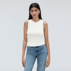 The Ribbed Cutout Tank | White