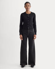 The Cropped Cardigan in Cotton Cashmere | Black