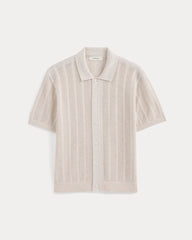 Textured Knit Resort Shirt | Heathered Oat