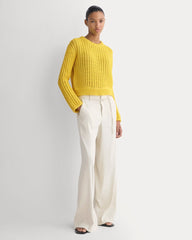 Open-Knit Crew in Elevated Cotton | Passion Fruit