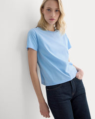 The Box-Cut Tee in Essential Cotton | Open Air Blue | No Pocket