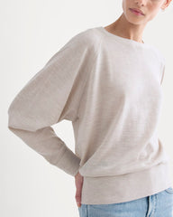 Raglan Sweater in Ultrasoft Merino | Heathered Oat