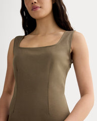The Dream Square-Neck Dress | Deep Taupe