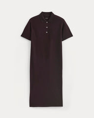 Pique Polo Short-Sleeve Dress | Dark Chocolate