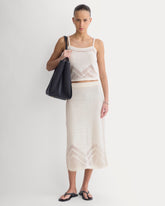 Lace-Knit Maxi Skirt | Bone