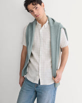 The Classic Short-Sleeve Shirt in Linen | Bone Plaid