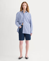 The Boyfriend Shirt in Ultrasoft Cotton | Dutch Blue / Bone