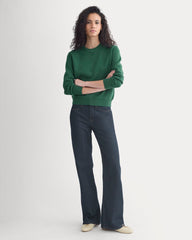 Double Knit Crew in Cotton Merino | Hunter Green