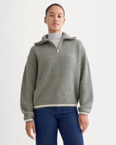 The Half-Zip Sweater in Luxe Merino | Heathered Grey