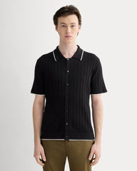 The No-Sweat Button-Down Polo | Black