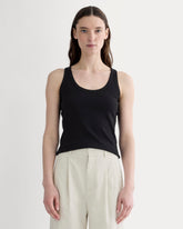 The Shimmy Scoop-Neck Tank | Black