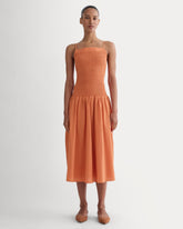 The Gauze Open-Back Dress | Soft Orange
