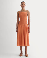 The Gauze Open-Back Dress | Soft Orange