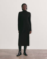 The Turtleneck Sweater Dress in Cashmere | Black
