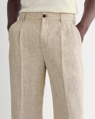 The Linen Pleated Trouser | Cornstalk Chambray