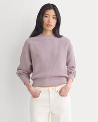 Cropped Ribbed Crew in Everyday Cotton | Burnished Lilac