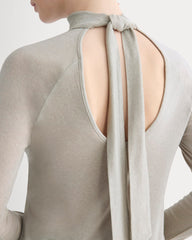 Tie-Neck Top in Butterluxe | Heather Wheat
